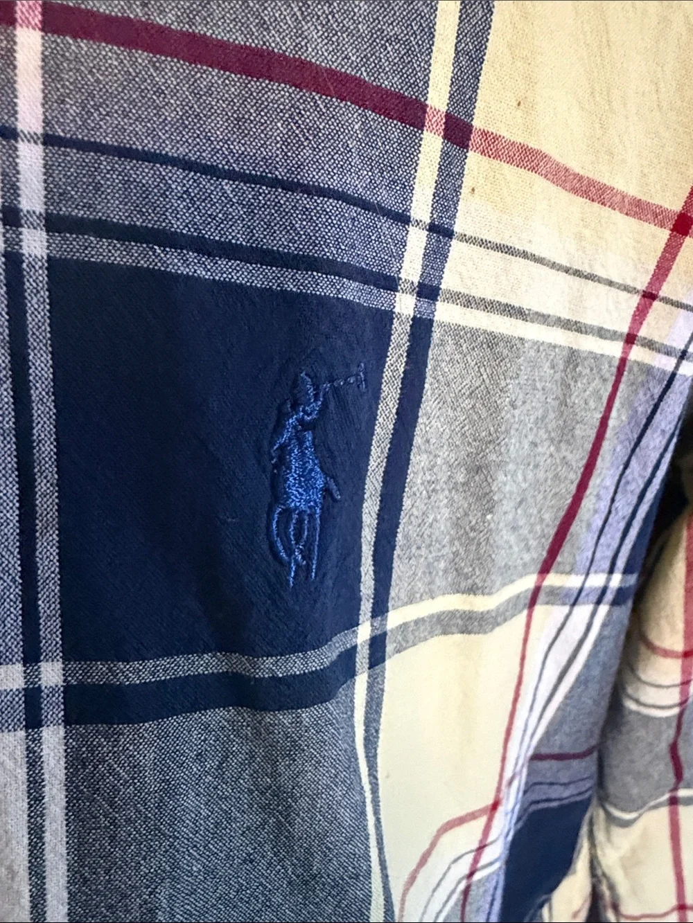 Men's Ralph Lauren Polo Yellow & Navy Plaid Button-Down Shirt